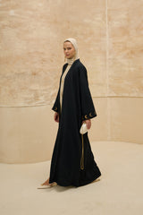 Crescent One Black Abaya Kimono