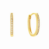 14K Gold Plated Sterling Silver Oval Hoops