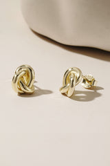 14K Gold Infinity Knot Stud Earrings