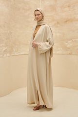 Crescent One Beige Abaya Kimono
