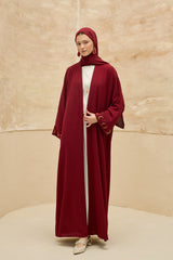 Crescent One Burgundy Abaya Kimono