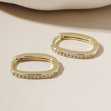14K Gold Plated Sterling Silver Oval Hoops