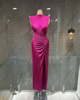 Julia Rhinestone Fuchsia Gown