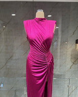 Julia Rhinestone Fuchsia Gown