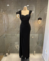 Marlene Embellished Black Corset Gown