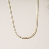 Tennis Chain 925 Sterling Silver 14k Gold Cubic Zirconia Necklace