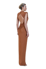 Julia Rhinestone Brown Copper Gown