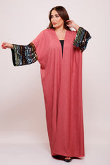Gianna Linen Sequin Sleeves Abaya