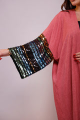 Gianna Linen Sequin Sleeves Abaya