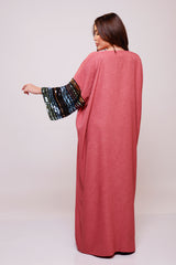 Gianna Linen Sequin Sleeves Abaya