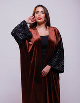 Amal Velvet Sequin Abaya Kimono
