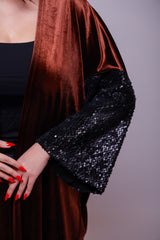 Amal Velvet Sequin Abaya Kimono