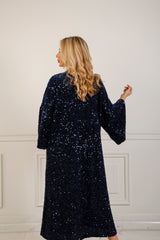 Effie Navy Sequin Caftan Dress