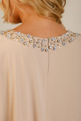 Amara Beige Champagne Caftan Dress