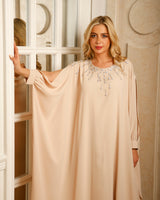 Amara Beige Champagne Caftan Dress
