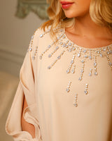 Amara Beige Champagne Caftan Dress