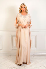 Amara Beige Champagne Caftan Dress