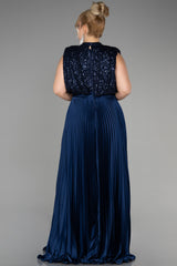 Anna Navy Sequin Sleeveless Gown