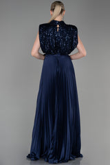Anna Navy Sequin Sleeveless Gown