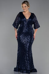 Bisan Navy Sequin Gown