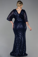 Bisan Navy Sequin Gown