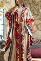 Biya Red Abaya Kimono