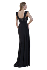 Marlene Embellished Black Corset Gown