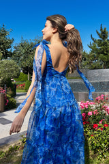 Cassia Blue Floral Print Dress