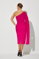 Denise Fuchsia Cape Midi Dress
