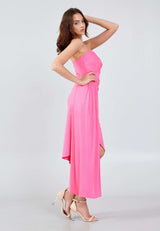 Emma Sweetheart Pink Midi Dress