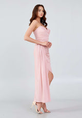 Emma Sweetheart Powder Pink Midi Dress