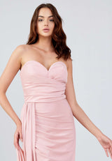 Emma Sweetheart Powder Pink Midi Dress
