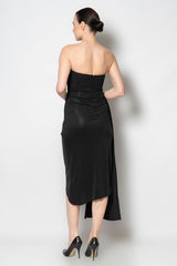 Emma Sweetheart Black Midi Dress