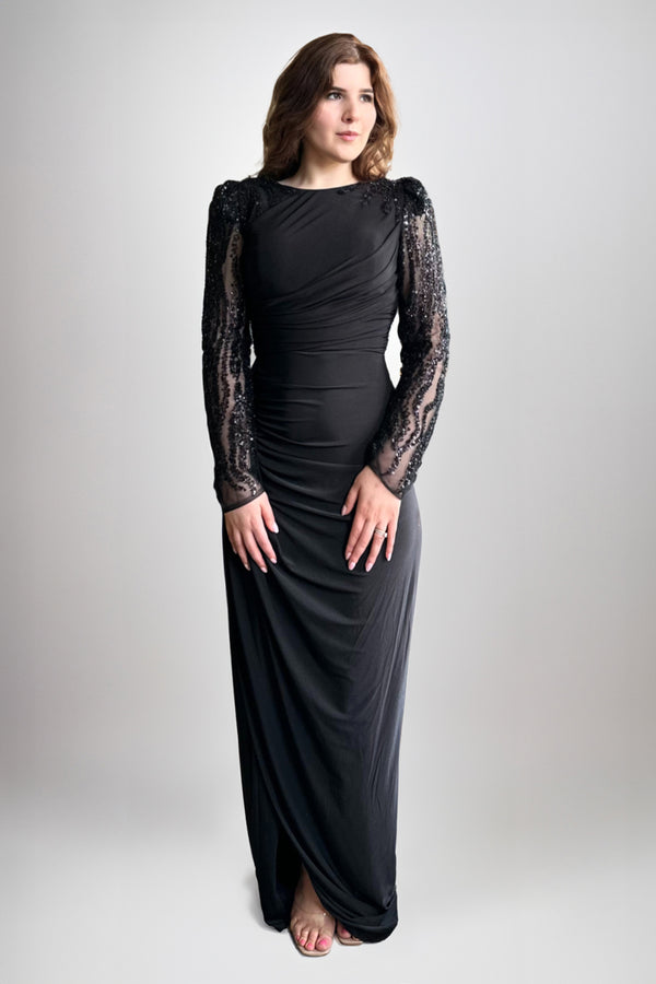 Evelyn Embellished Long Sleeves Gown