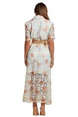 Freya Lace Yellow Blue Summer Dress