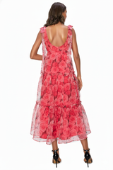 Cassia Red Floral Print Dress