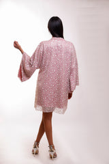 Sophia Pink Floral Embellished Caftan Dress