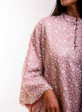 Sophia Pink Floral Embellished Caftan Dress