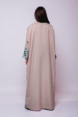 Nala Beige Linen Abaya Kimono