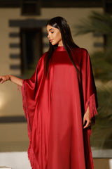 Ivana Fringe Burgundy Caftan Dress