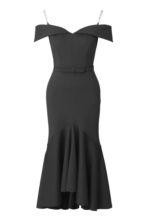 Kira Black Midi Dress