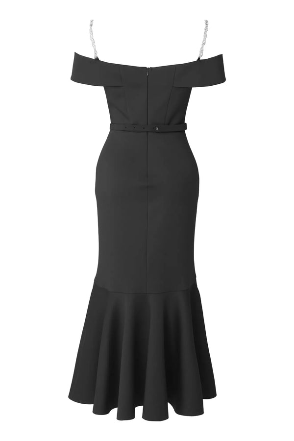 Kira Black Midi Dress