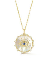 Large Evil Eye Round Gold Necklace
