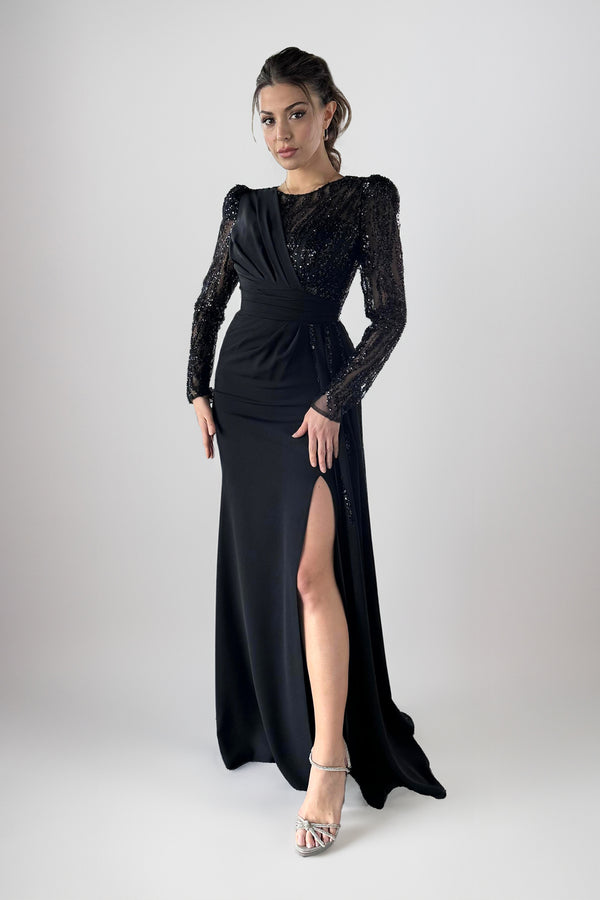 Leilani Embellished Long Sleeves Gown