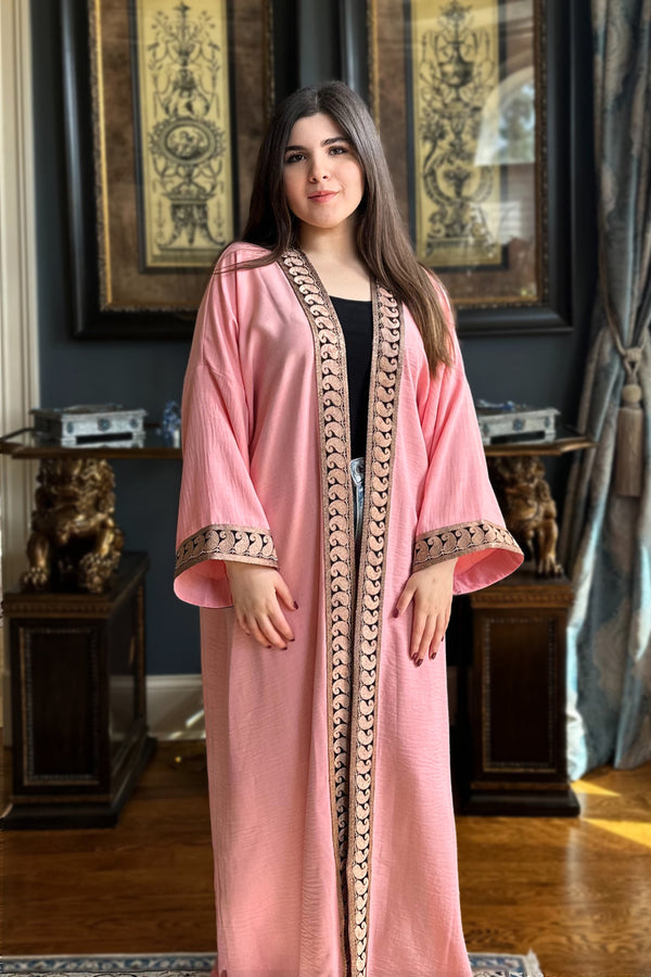 Maha Pink Abaya Kimono
