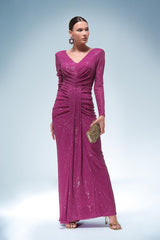 Marisella Fuchsia Sequin Maxi Dress