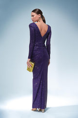 Marisella Purple Sequin Maxi Dress