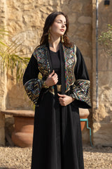 Mashaal Black Abaya Kimono