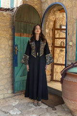 Mashaal Black Abaya Kimono