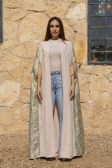 Muheira Ivory Cape Abaya Kimono